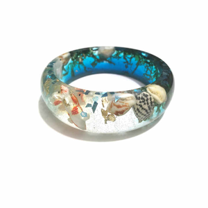 Brazalete de resina epoxi hecho a mano de forma redonda de alta calidad, joyería para mujer con diseño de flores, accesorio de moda elegante - Product Image 4