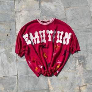 Camiseta personalizada para hombre, Camiseta 100% de algodón, pintura, salpicaduras, costilla, cuello redondo, hombro caído desgastado, ropa de calle, camiseta de gran tamaño para hombre - Product Image 1