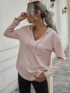 Venta al por mayor de sudaderas con capucha de las mujeres 2025 de algodón de lana de manga larga de invierno sudaderas Casual Warm Tops - Product Image 6