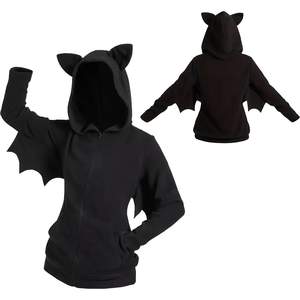 Sweat à capuche personnalisé de haute qualité100 % coton avec strass Sweat à capuche chauve-souris avec strass Sweat à capuche Hip Hop Y2K avec logo personnalisé - Product Image 3