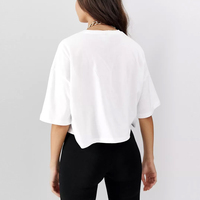 T-shirt court à col rond pour femme, été 2024, respirant, léger, écologique, motif uni, séchage rapide