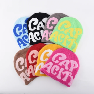 หมวกบีนนี่ถักผ้าแจ็คการ์ดสำหรับฤดูหนาวลายหัวกะโหลกทันสมัยตัวอักษรอบอุ่นโลโก้กำหนดเองได้ฮิปฮอปแฟชันการเดินทาง - Product Image 6