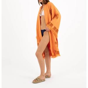 Women Full Length Kimono Stylish Longline <b>Covering</b> Designed For Smooth Flow Easy Wear And Versatile Outfit Pairing From India - Product Image 4