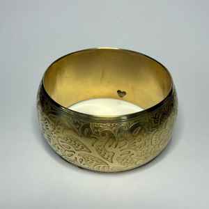 กำไลข้อมือทองเหลืองดิบ69มม., กำไลข้อมือฝัง, กำไลข้อมือช่องว่างเปล่า, สร้อยข้อมือทำด้วยมือกว้าง, ทองเหลืองดิบ - Product Image 4