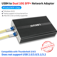Adaptateur réseau USB4 40 Gbps double 10G SFP+ Realtek RTL8127ATF Thunderbolt 3/4/5 10 Gbps Fibre optique NIC pour ordinateur portable TrueNAS Proxmox