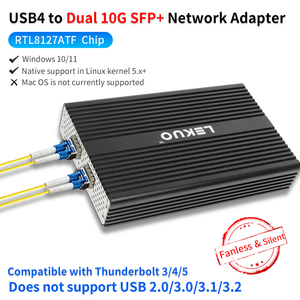 Adaptateur réseau USB4 40 Gbps double 10G SFP+ Realtek RTL8127ATF Thunderbolt 3/4/5 10 Gbps Fibre optique NIC pour ordinateur portable TrueNAS <span class=keywords><strong>Proxmox</strong></span> - Product Image 1