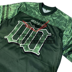 Maillot de football américain en maille respirante, impression par transfert thermique, vêtements de sport à marque privée, taille plus, entraînement court, pratique - Product Image 3