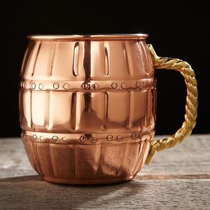 Tasse à mule de Moscou polie et brillante de luxe, fonction personnalisée, métal en cuivre pur et verre pour la maison, hôtel, restaurant, décor de table - Product Image 2