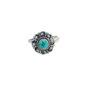 Anillo de piedras preciosas turquesas, joyería para mujer, joyería de estilo bohemio de Plata de Ley 925, anillo hecho a mano de tendencia, regalo para ella - Product Image 1