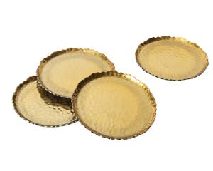 Ensemble de miroirs décoratifs dorés à bords festonnés, style vintage glamour, décoration de table, épaisseur 5 mm, en bois, sous-verres décoratifs - Product Image 5