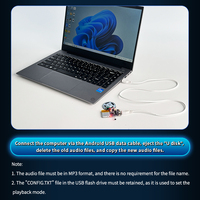Modul Suara Musik Sensor Magnetik USB 4Mb yang Dapat Diprogram, Chip Musik Isi Ulang dengan Speaker untuk DIY Natal