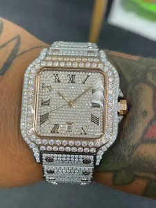 Reloj de Dos Tonos en Plata y Oro Rosa con Diamantes Moissanite VVS para Hombre, Correa de Acero Inoxidable, Joyería de Lujo con Incrustaciones de Diamantes, Estilo Hip Hop - Product Image 4
