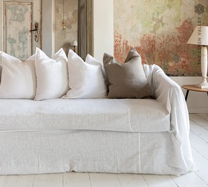 Washable Linen Coverlet Boho Style Natural Linen <b>Sofa</b> and <b>Bed</b> Cover Rustic Couch Cover for Bedroom, Sectional Linen <b>sofa</b> cover - Product Image 5