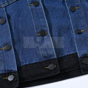 แจ็กเก็ตยีนส์ของผู้หญิงผ้าฝ้าย100% ดีไซน์ตามสั่งน้ำหนักเบาลวดลายสีพื้นถักสำหรับฤดูหนาว - Product Image 6