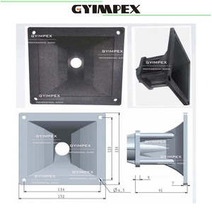Diffuseur sonore de type corne pour haut-parleur à guide d'ondes en ligne, 152*138*106mm, gorge de 1 pouce, Difusores Horns, Corne pour Line Array - Product Image 5