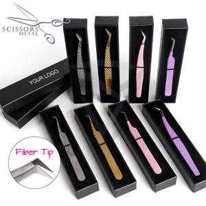 Pinces à cils en acier inoxydable de qualité supérieure, pointues, avec revêtement coloré, pour extensions, durables, solides, à prise fine, OEM accepté - Product Image 2