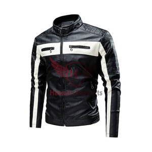 Veste Moto en Cuir pour Homme, Automne, Décontractée, Vintage, Polaire, Coupe-Vent, Mode Printemps - Product Image 1