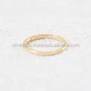 Anillo de Bodas de aniversario de banda de media eternidad de diamante de baguette natural para mujer - Product Image 3