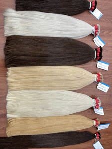 Precio al por mayor Super doble dibujado extensiones de cabello humano Color de cabello a granel Cabello humano europeo Gran stock - Product Image 4