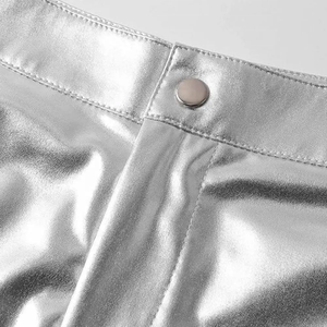 Shorts noirs en cuir véritable de haute qualité pour femmes, design unique, respirants, coupe-vent, imperméables, taille haute, avec revêtement PU - Product Image 6