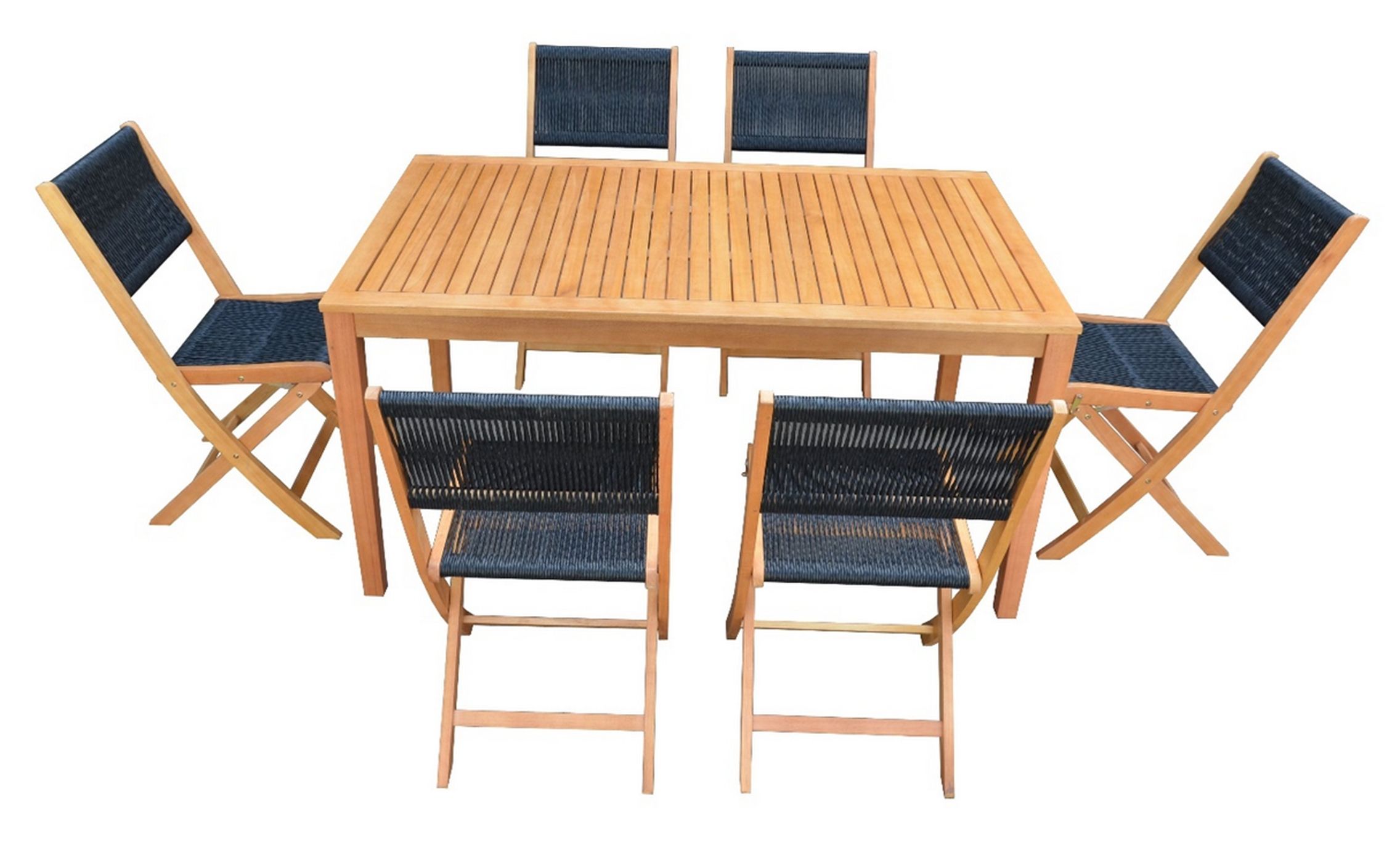 Wood: oil finish + Wicker rope: dark grey