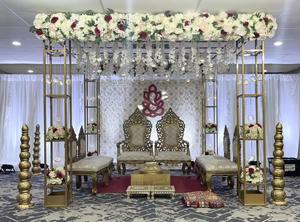 Mandap งานเหล็กรูปดอกไม้สำหรับงานแต่งงาน,งานเหล็กที่ทันสมัยสำหรับตกแต่งงานแต่งงานกลางแจ้ง - Product Image 6
