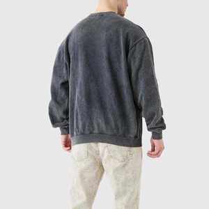 Sudaderas con capucha sólidas lavadas con ácido para hombre de alta calidad, ropa de calle cómoda, sudaderas básicas de punto con logotipo personalizado, venta al por mayor - Product Image 6