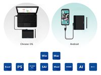 Tablette graphique XP-Pen Deco Fun XS bleue, Plug & Play, port USB-C, stylet à résonance électromagnétique sans batterie, 8192 niveaux de pression