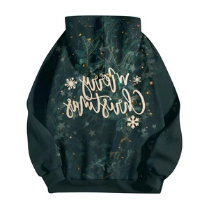 Sudadera con Capucha para Mujer, Talla Grande, con Cierre, Estilo Urbano, Holgada, para Invierno, Color Verde Oliva, Diseño Personalizado - Product Image 2