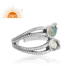 Último diseño, amatista verde oxidada y ópalo etíope, anillo de plata, joyería para mujer, regalo para ella - Product Image 3