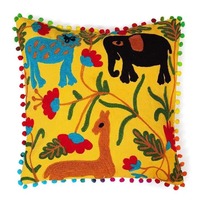 Housse de coussin géométrique luxueuse décorative indienne brodée Suzani Pillows Cushion Jaipuri Suzani Cushion Cover