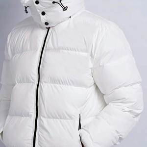 เสื้อแจ็คเก็ตขนเป็ดแบบมีซิปมีฮู้ดผ้าแคนวาสออกแบบมีซิปทรงเสื้อโค้ทผ้านุ่มออกแบบได้ตามต้องการ - Product Image 5