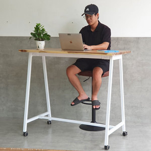 Escritorio minimalista FOS de 120x60 cm, madera de Melaleuca con patas de hierro, requiere montaje, muebles de oficina - Product Image 3