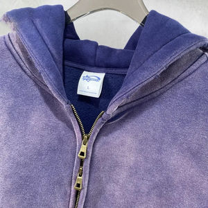 New Style Winter Oversize Drop Shoulder <b>Thick</b> Zipper Hoodies Custom Cotton Baggy Plain Blank Boxy Zip up Cropped <b>Hoodie</b> for <b>Men</b> - Product Image 2