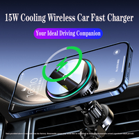 Chargeur de voiture magnétique flexible Eway 15W Type-C professionnel avec lumières RGB - Refroidissement semi-conducteur - Rotation à 360° - Compatible iPhone 12-16