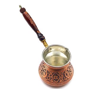 Cafetera turca de lujo con mango de madera, vajilla de Metal de cobre para el hogar, cocina, restaurante, Hotel o decoración de fiesta - Product Image 4
