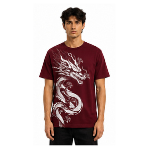 Men's Black Streetwear T Shirt Oversized Graphic Print Cotton Tee Vintage Hip Hop Casual Urban Fashion Drop Shoulder Shirt - Product Image 1