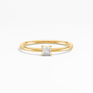 Bague de fiançailles solitaire en diamant de laboratoire taille princesse de 0,10 carat / Certifiée IGI Plaquée rhodium Or 14K/18K pour la vente en gros - Product Image 5