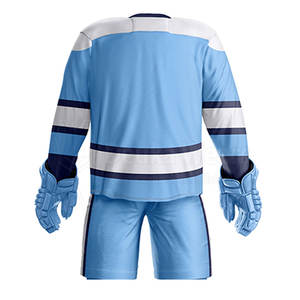 Maillot de hockey sur glace personnalisé OEM à manches longues pour équipe sportive, 100 % polyester, avec short, logo, nom et numéro imprimés sur mesure - Product Image 6