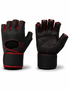 Guantes Deportivos Unisex de Cuero, Medios Dedos, Antideslizantes, Transpirables, para Levantamiento de Pesas y Entrenamiento en Gimnasio - Product Image 1