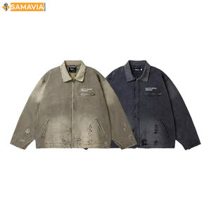 Chaqueta de invierno de algodón Vintage para hombre, prendas de vestir exteriores de tela de estambre, estilo informal, bolsillos delanteros con cremallera completa, algodón acolchado a prueba de viento con capucha - Product Image 2