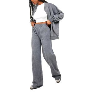 Conjunto Deportivo de 2 Piezas para Hombre, Sudadera con Capucha y Pantalones Jogger de Felpa con Lavado Ácido y Bordado, Cómodo, Transpirable, Personalizable para Invierno - Product Image 3