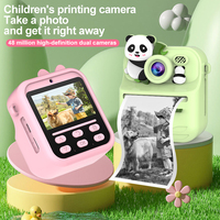 Cámara Infantil de Doble Lente con Pantalla IPS de 2.4" y Material ABS, Grabadora de Video 1080P, Función de Impresión Térmica