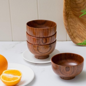 Restaurante comedor vajilla Acacia tazón de fideos de madera al por mayor cuencos de madera para servir precio competitivo - Product Image 3