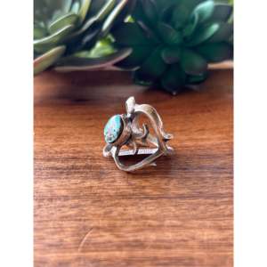 Bague en argent sterling avec turquoise Kingman taille 10 - Bijou bohème en pierre naturelle - Product Image 4