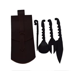 Juego único de cuchillos y cubiertos forjados, cuchillo Vikingo, juego Medieval, cuchillo de herrero, juego de cubiertos, forjado a mano medieval. - Product Image 2