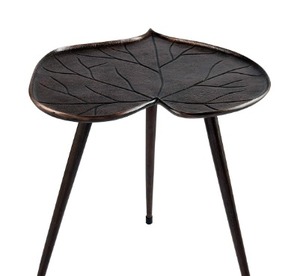 Mesa de exhibición de hoja negra acentuada, mesa decorativa de estilo moderno con base de patas de trípode, muebles de lujo, mesa de centro antigua - Product Image 6