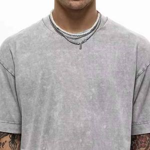 High Quality 100% Cotton Washed 180 Grams Heavyweight Vintage Formal Long Knitted T-Shirt Men Custom Oversized - Product Image 5