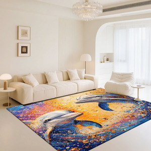 Tapis de salon personnalisé imprimé pour le salon et la chambre à coucher, tapis en polyester antidérapant - Product Image 2