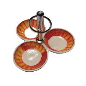 ชามสำหรับตกแต่งบุฟเฟ่ต์ทรงแตรทรงกลม3ชิ้นถ้วยเสิร์ฟอาหารแบบรวดเร็วสำหรับร้านอาหาร - Product Image 4